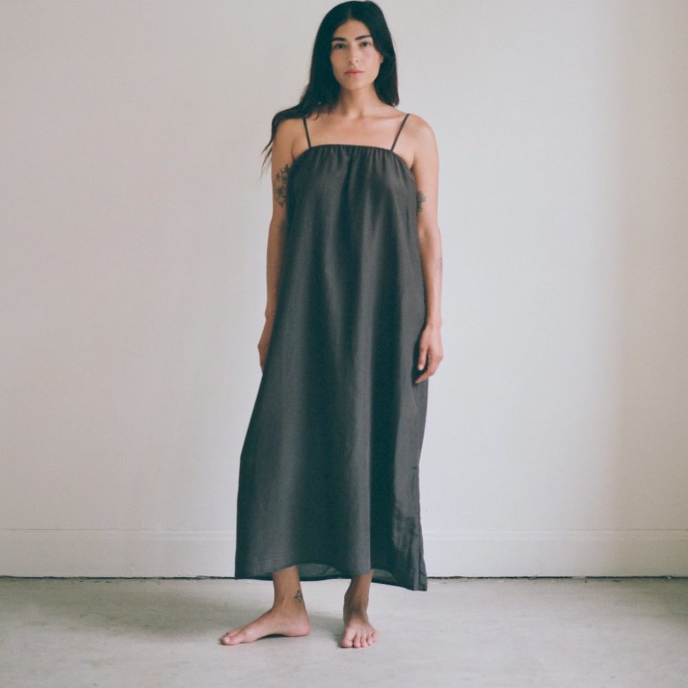 Ozma Frankie Slip Dress in Olive